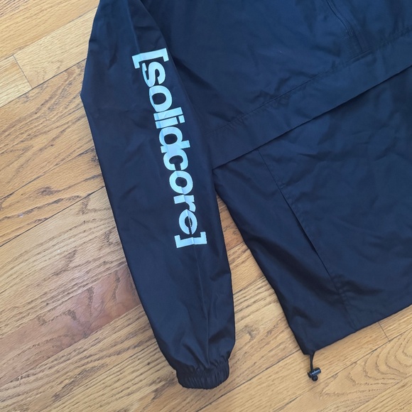 SOLIDCORE x CHAMPION BNWT Half-Zip Rain Poncho w/Hood in Black White Size S - Picture 3 of 9
